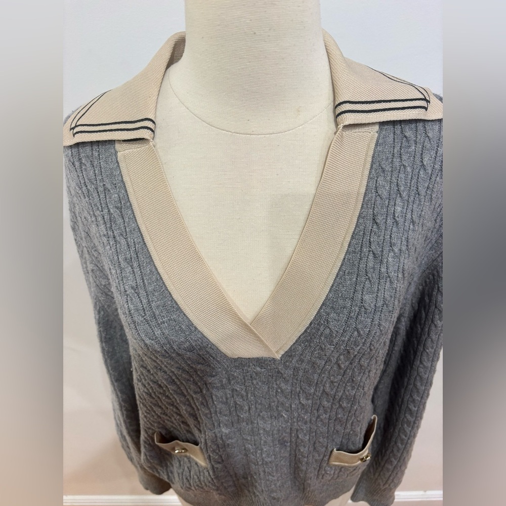 Sandro Collared Sweater, Size: US 8 - Picture 8 of 12